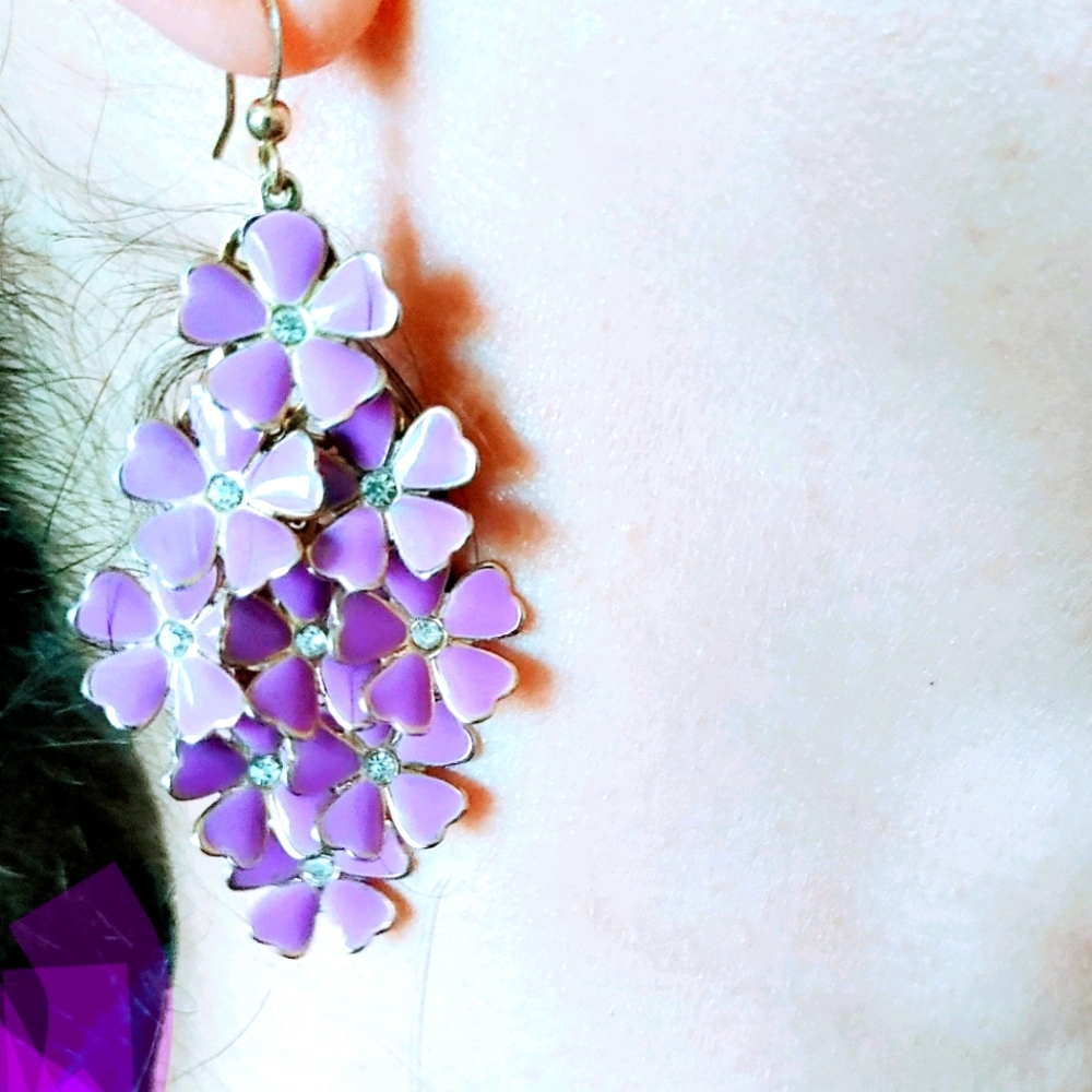 Earrings lipgloss pink flowers 🌸🌸🌸
